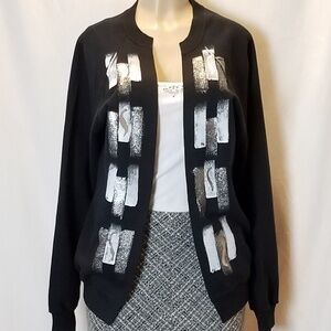 ARTSY Painted Fleece Sweatshirt Open Cardigan